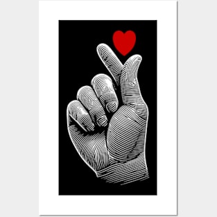 Heart Hand Sign Posters and Art